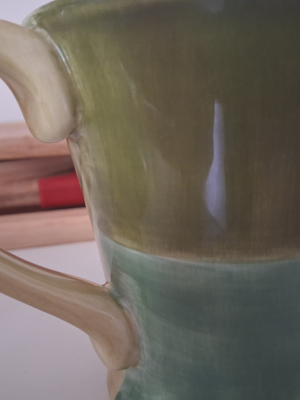 Handmade Ceramic Mug Trio - Olive, Yellow, Seafoam - Picture 4 of 8